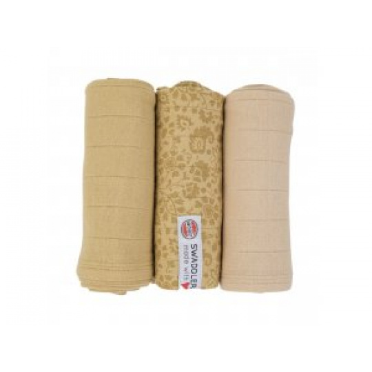 LODGER Swaddler Flower Tribe 3balení 70 x 70 cm Sand