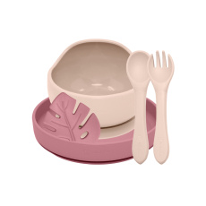 PETITE&MARS Set jídelní silikonový TAKE&MATCH 4 ks Desert Sand - Dusty Rose 6m+ PETITE&MARS Set jídelní silikonový TAKE&MATCH 4 ks Desert Sand - Dusty Rose 6m+