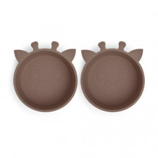 NUUROO Alex Silikonová miska 2 ks Giraf Chocolate Malt NUUROO Alex Silikonová miska 2 ks Giraf Chocolate Malt