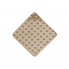 Osuška s kapucí froté 75x75 cm Jacquard Teddy Bear