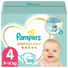 PAMPERS Premium Care Pleny jednorázové 4 (9-14 kg) 104 ks - MEGA PACK