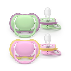 Philips AVENT Šidítko Ultra air růžová/zelená 6-18m dívka, 2ks Philips AVENT Šidítko Ultra air růžová/zelená 6-18m dívka, 2ks
