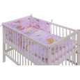Dětská postýlka s vyndavacími příčkami - bílá - 120x60 cm s kompletní výbavou Mráček Barva soupravy: Mráček růžový