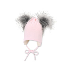 STERNTALER Čepice zimní umělá kožíšek pink holka-43cm-5-6m