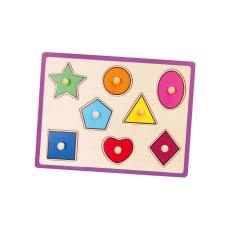 Dětské dřevěné puzzle s úchyty Viga geometrické tvary Dětské dřevěné puzzle s úchyty Viga geometrické tvary