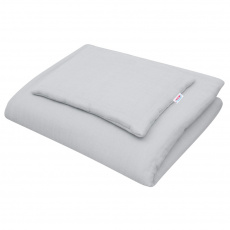 Mušelínový set do postýlky s výplní New Baby 100x70 cm světle šedý Mušelínový set do postýlky s výplní New Baby 100x70 cm světle šedý
