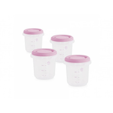 Kelímky na jídlo s víčkem Pink 4ks Kelímky na jídlo s víčkem Pink 4ks