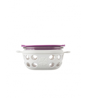 Lifefactory dóza 240ml optic white/huckleberry Lifefactory dóza 240ml optic white/huckleberry