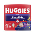 HUGGIES® Kalhotky plenkové noční Overnights Pants vel. 4 (9-14 kg), 26 kusů