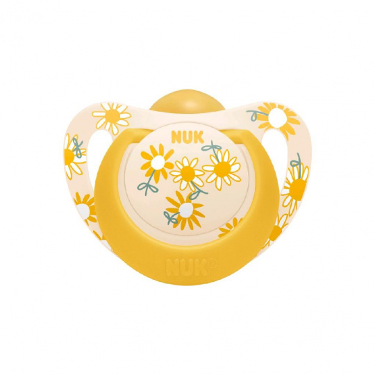 Šidítko latex NUK Star 18-36 m žlutý