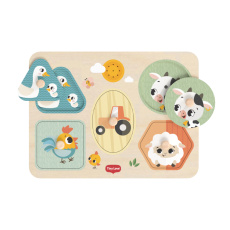 Puzzle se zvuky dřevěné Farmers Funday