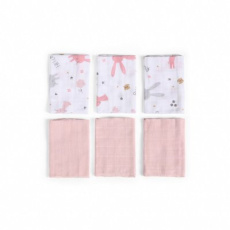 FUNNABABY Plenka 6 ks Rabbit Pink 30 x 30 cm FUNNABABY Plenka 6 ks Rabbit Pink 30 x 30 cm