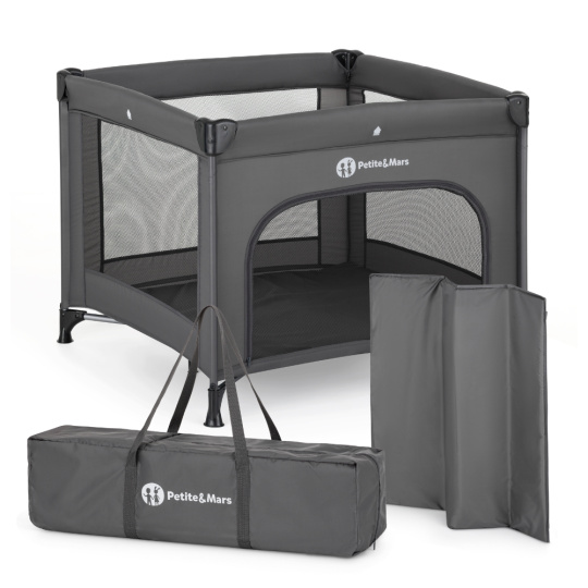 PETITE&MARS Ohrádka cestovní Nook Urban Charcoal Grey