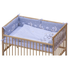 Dětská postýlka se stahovací bočnicí - přírodní ECO - 120x60 cm s kompletní výbavou Toro Barva soupravy: Toro šedá Dětská postýlka se stahovací bočnicí - přírodní ECO - 120x60 cm s kompletní výbavou Toro Barva soupravy: Toro šedá