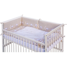 Dětská postýlka se stahovací bočnicí - bílá - 120x60 cm s kompletní výbavou Toro Barva soupravy: Toro béžová Dětská postýlka se stahovací bočnicí - bílá - 120x60 cm s kompletní výbavou Toro Barva soupravy: Toro béžová