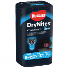 HUGGIES DryNites Kalhotky plenkové jednorázové pro chlapce 8-15 let (27-57 kg) 9 ks HUGGIES DryNites Kalhotky plenkové jednorázové pro chlapce 8-15 let (27-57 kg) 9 ks