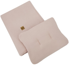 EKO Sada do postýlky 2dílná mušelínová Powder pink 30x40 cm, 75x100 cm EKO Sada do postýlky 2dílná mušelínová Powder pink 30x40 cm, 75x100 cm