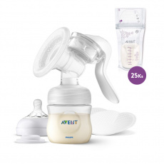 Philips AVENT Odsávačka mléka manuální + Sáčky na mléko 180 ml, 25 ks Philips AVENT Odsávačka mléka manuální + Sáčky na mléko 180 ml, 25 ks