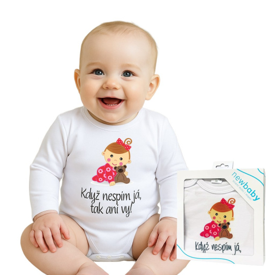 Body s potiskem New Baby Když nespím já, tak ani vy - dárkové balení Body s potiskem New Baby Když nespím já, tak ani vy - dárkové balení