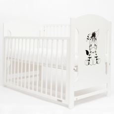 Dětská postýlka New Baby MIA Zebra se stahovací bočnicí bílá Dětská postýlka New Baby MIA Zebra se stahovací bočnicí bílá