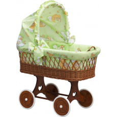 Scarlett Proutěný košík na miminko s boudičkou Scarlett Mráček - zelená