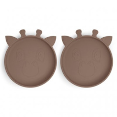 NUUROO Akila Silikonový talířek 2 ks Giraf Chocolate Malt NUUROO Akila Silikonový talířek 2 ks Giraf Chocolate Malt