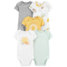 CARTER'S Body krátký rukáv Yellow & Grey neutrál 5ks NB/vel. 56