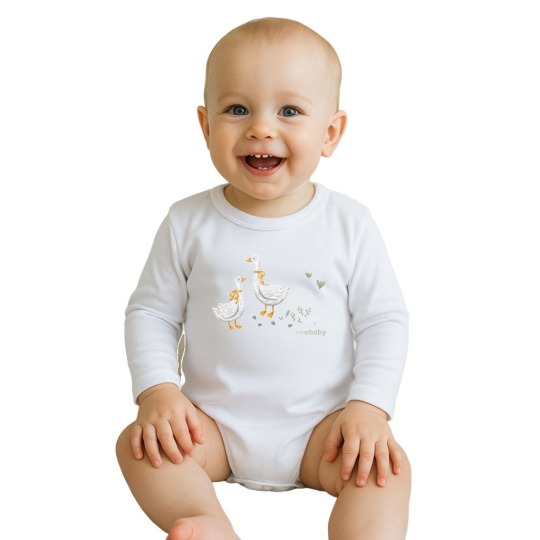 Dětské body s potiskem New Baby Husičky