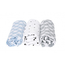 MOTHERHOOD Plena mušelínová 3ks Blue Boats 70x80 cm MOTHERHOOD Plena mušelínová 3ks Blue Boats 70x80 cm