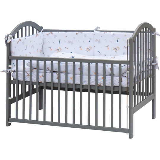 Scarlett Dětská postýlka s kompletní výbavou Scarlett 120 x 60 cm šedá - Tura Scarlett Dětská postýlka s kompletní výbavou Scarlett 120 x 60 cm šedá - Tura