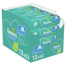 12x PAMPERS Fresh Clean Ubrousky vlhčené 52 ks