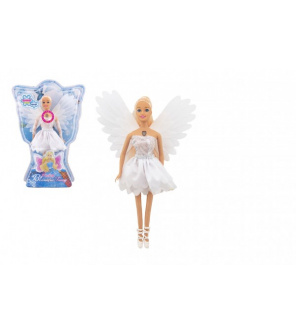 Panenka víla s křídly plast 29cm bílá na baterie se světlem v blistru 24x34x6cm Panenka víla s křídly plast 29cm bílá na baterie se světlem v blistru 24x34x6cm