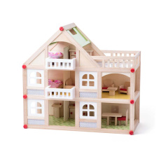 WOODY Domeček dvoupatrový s balkonem a příslušentsvím WOODY Domeček dvoupatrový s balkonem a příslušentsvím