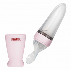 NUBY Krmítko silikonové 90 ml 3m + růžové NUBY Krmítko silikonové 90 ml 3m + růžové