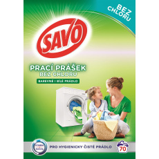 SAVO Bez chlóru Universal prací prášek na barevné a bílé prádlo 70 praní SAVO Bez chlóru Universal prací prášek na barevné a bílé prádlo 70 praní