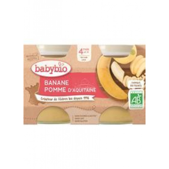 BABYBIO Příkrm jablko banán 2x 130 g