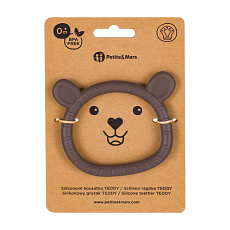 PETITE&MARS Kousátko silikonové Teddy Bitter Cocoa 0m+