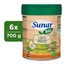 6x SUNAR BIO 2 Mléko pokračovací, 700g 6x SUNAR BIO 2 Mléko pokračovací, 700g