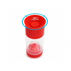 Munchkin - Netekoucí hrnek s infuzérem 414 ml - červený DOPRODEJ Munchkin - Netekoucí hrnek s infuzérem 414 ml - červený DOPRODEJ