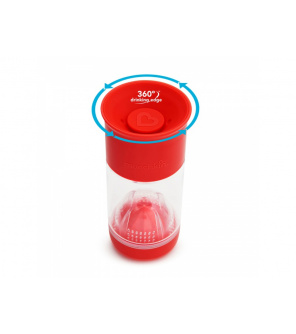 Munchkin - Netekoucí hrnek s infuzérem 414 ml - červený Munchkin - Netekoucí hrnek s infuzérem 414 ml - červený