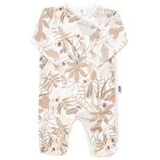 Kojenecký bavlněný overal s bočním zapínáním New Baby Lovely hnědý Kojenecký bavlněný overal s bočním zapínáním New Baby Lovely hnědý