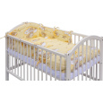 Dětská designová postýlka se stahovací bočnicí - bílá - 120x60 cm s kompletní výbavou Mráček Barva soupravy: Mráček béžový