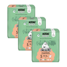 MUUMI Baby 5 Maxi+ 10-16 kg (132 ks), měsíční balení eko plen MUUMI Baby 5 Maxi+ 10-16 kg (132 ks), měsíční balení eko plen