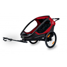 HAMAX Outback 2v1 - dvoumístný vozík za kolo vč. ramena + kočárkový set - Red/Black, polohovací HAMAX Outback 2v1 - dvoumístný vozík za kolo vč. ramena + kočárkový set - Red/Black, polohovací
