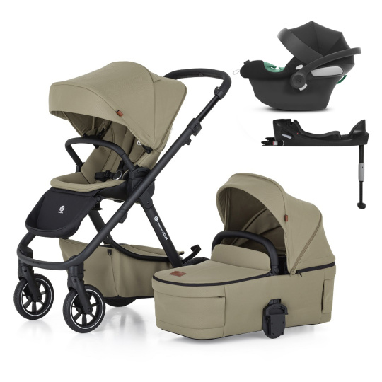 PETITE&MARS SET Kočárek 4v1 ICON Mossy Green LITE RWS + CYBEX Aton B2 i-Size