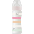 CHICCO Láhev kojenecká Well-being silikon 250 ml děvče