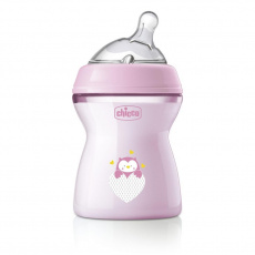 CHICCO Láhev kojenecká Natural Feeling 250 ml dívka 2m+ CHICCO Láhev kojenecká Natural Feeling 250 ml dívka 2m+