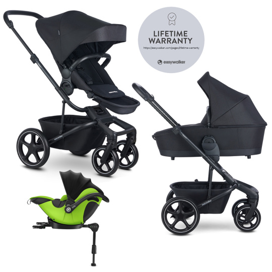 EASYWALKER Kočárek kombinovaný Harvey⁵ 2v1 Midnight Black LITE RWS +KIDDY Evoluna i-size 2,základna