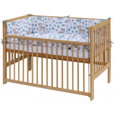 Scarlett Dětská postýlka s kompletní výbavou Scarlett 120 x 60 cm - Srneček - tyrkysová Scarlett Dětská postýlka s kompletní výbavou Scarlett 120 x 60 cm - Srneček - tyrkysová