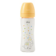 CHICCO Kojenecká skleněná láhev Perfect Easy 240 ml, pomalý silikonový průtok, neutrální, 0m+